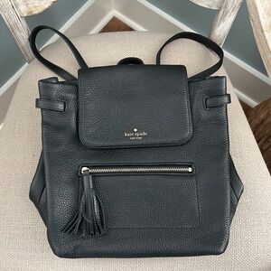 Kate Spade Black Leather Women’s Backpack, Excellent Condition, Free Shipping